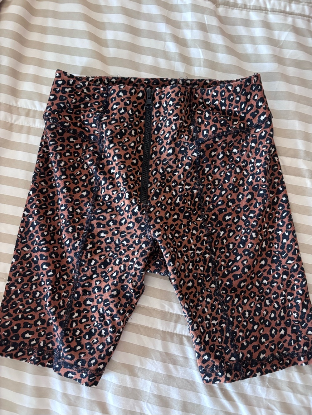 Free People Leopard-Print Bike Shorts in Rust and Black